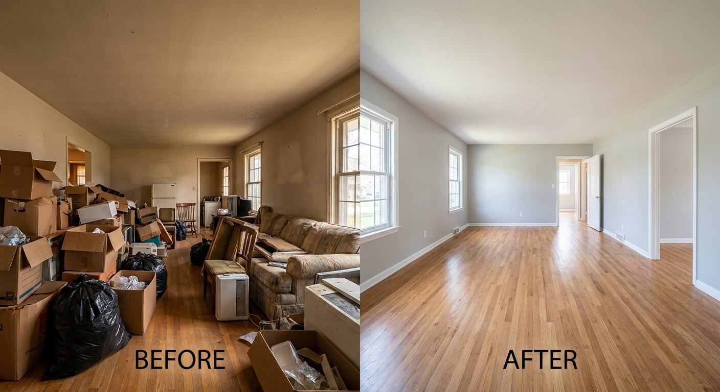 Clean interior ready for listing after probate cleanout